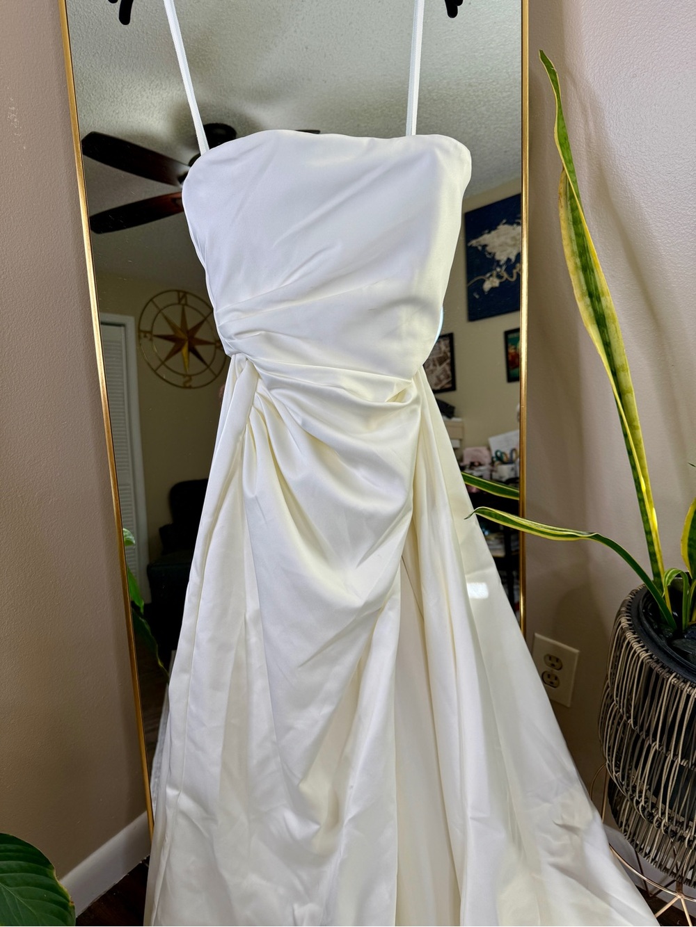 House of CB SABRINA Ivory Satin Strapless Bridal Gown NWT - Picture 10 of 16
